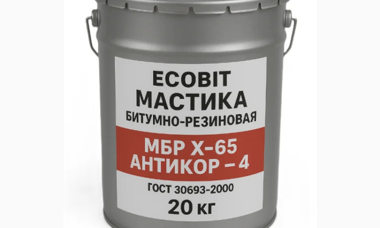 Мастика МБР Х 65 Ecobit Антикор-4 - антикоррозионная 20 кг - фото № 1