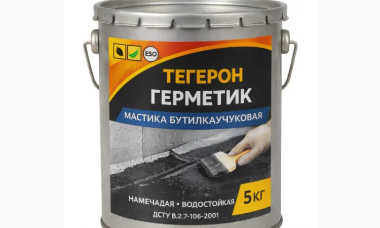 Герметик ТЕГЕРОН ЕКОБІТ 5 кг для гідроізоляції та антикорозії - фото № 1