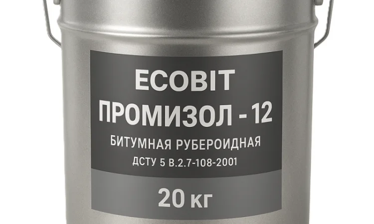 Мастика для рубероїда ПРОМІЗОЛ Ecobit-12, 20 кг - надійна гідроізоляція - фото № 1