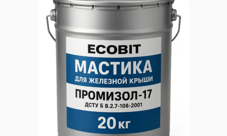 Мастика ПРОМИЗОЛ Ecobit-17 для покрівлі та гідроізоляції 20 кг - фото № 1