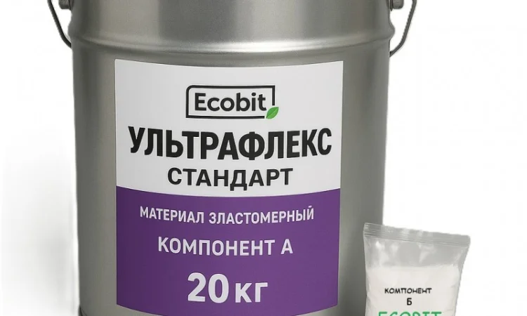 Мастика эластомерная УЛЬТРАФЛЕКС-СТАНДАРТ Ecobit ДСТУ Б В.2.7-108-2001 жидкая резина - фото № 1
