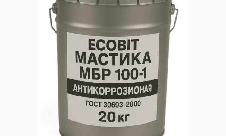 Мастика бітумно-резинова МБР 100-1 Ecobit 20 кг для гідроізоляції - фото № 1