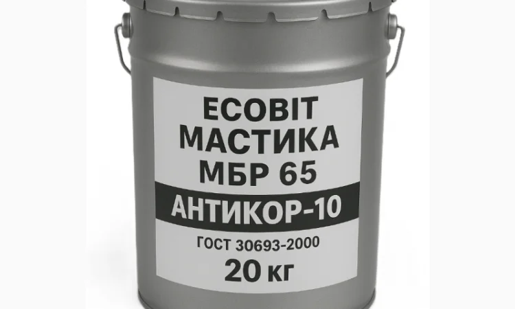 Мастика МБР 65 Ecobit Антикор-10, 20 кг для гідроізоляції - фото № 1
