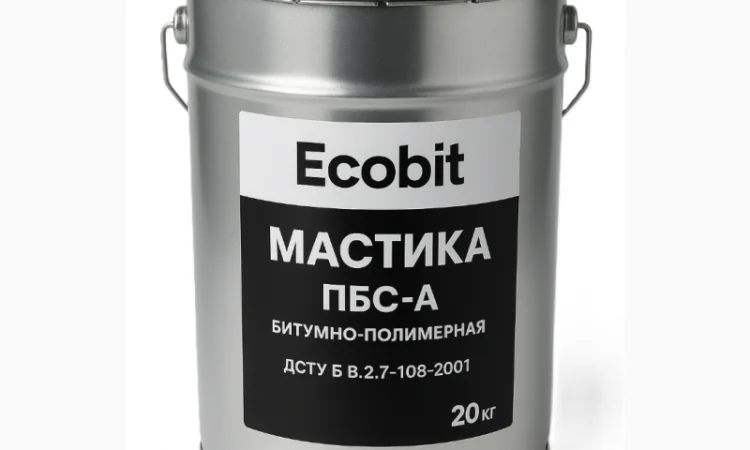 Полімерно-бітумна мастика ПБС-А Ecobit 20 кг для ремонту покрівлі - фото № 1