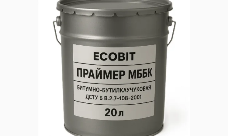 Праймер МББК Ecobit для рулонной и мастичной кровли, 20 л - фото № 1