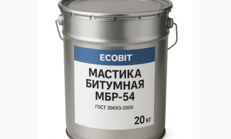 Мастика бітумна МБР-54 Ecobit для гідроізоляції 20 кг - фото № 1