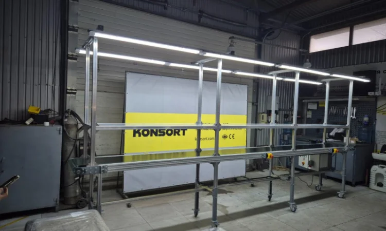 Алюминиевый конвейер с возможностью регулировки высоты - фото № 2