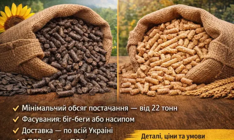 Пелета з лушпиння та гранули з деревини - фото № 1