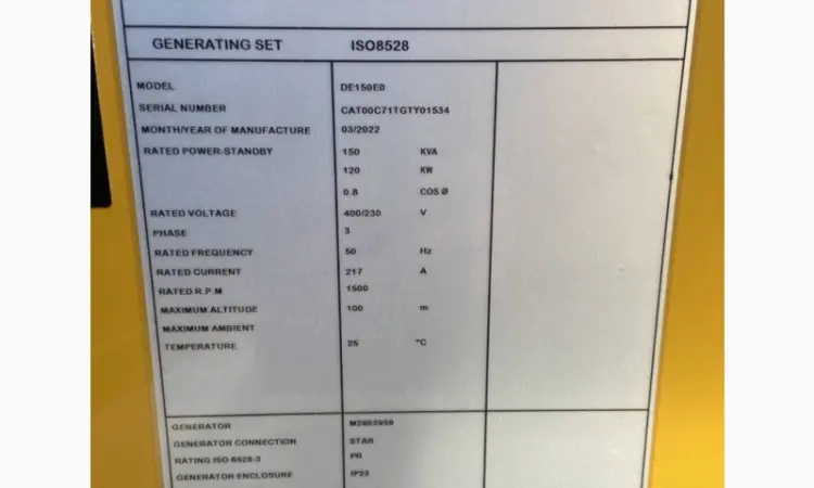 Caterpillar DE150 EO - 150 kVA 2023 г - фото № 8