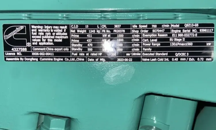 Cummins C500 D5Q - 500 kVA (400 kW) 2025 год - фото № 2