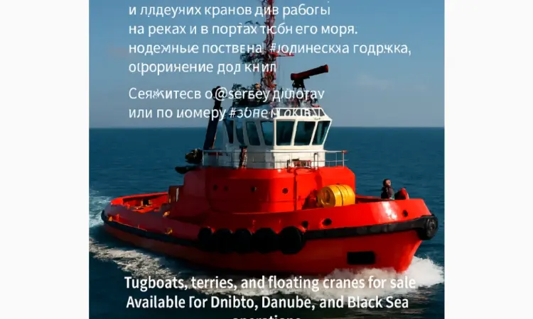 New tugboat with crane is designed for river-sea and Black Sea routes - фото № 1