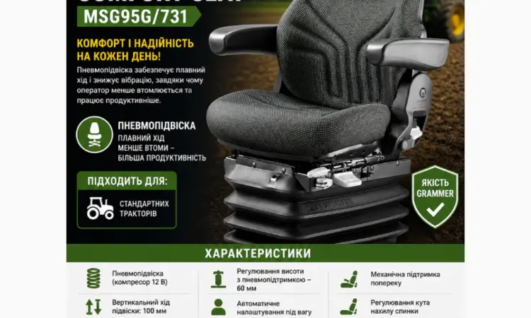 Сиденья GRAMMER Maximo / Actimo / Primo пневмо и механика | Подбор под вашу технику - фото № 3