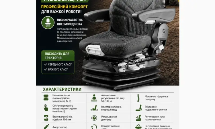 Сиденья GRAMMER Maximo / Actimo / Primo пневмо и механика | Подбор под вашу технику - фото № 4