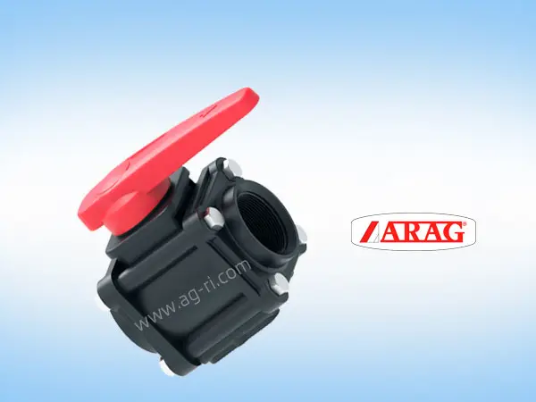 Кран шаровый трехходовой серии 453 Arag ручной - фото № 1