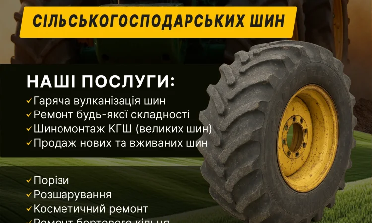 Ремонт та шиномонтаж шин для тракторів і комбайнів - фото № 1