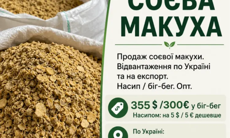 Макуха соєва оптом | Україна / експорт - фото № 1
