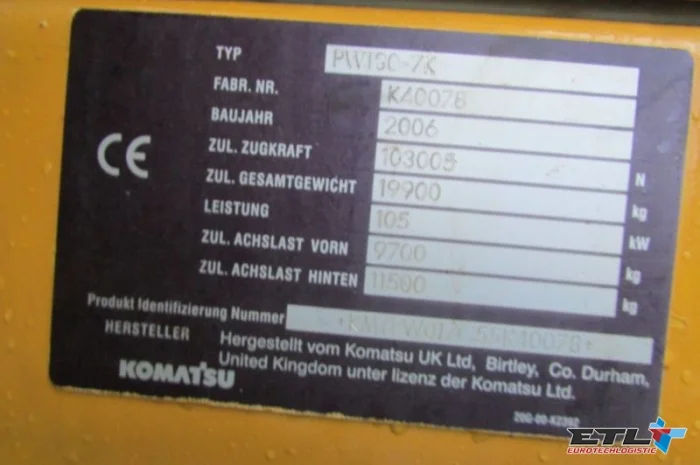 Колесный экскаватор Komatsu PW180-7K- фото № 4