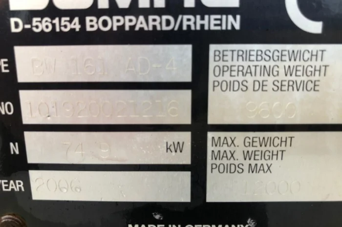 Гладковальцевый каток BOMAG BW161 AD-4- фото № 10