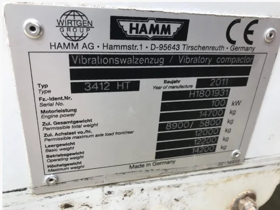 Каток грунтовый Hamm 3412HT- фото № 7