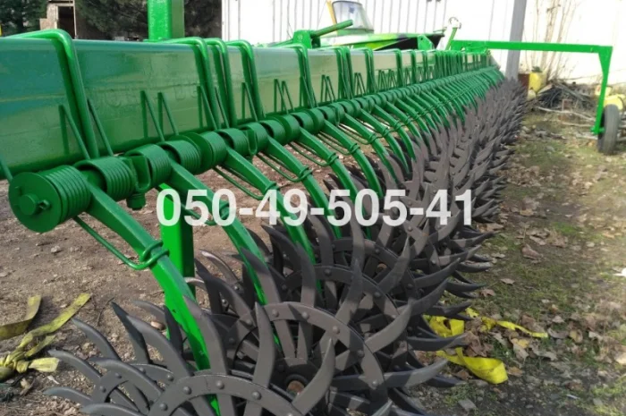 Цільнорамна ротаційна борона мотига JOHN DEERE 400 Джон Дір з тележкою- фото № 3