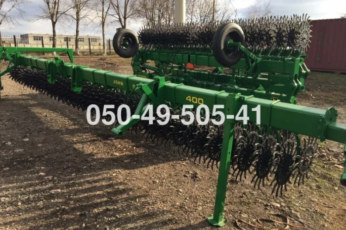 Цільнорамна ротаційна борона мотига JOHN DEERE 400 Джон Дір з тележкою- фото № 4