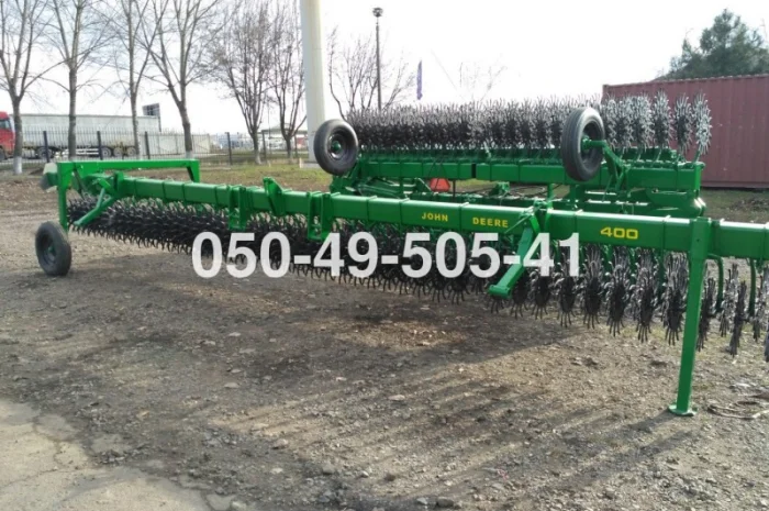 Цільнорамна ротаційна борона мотига JOHN DEERE 400 Джон Дір з тележкою- фото № 5