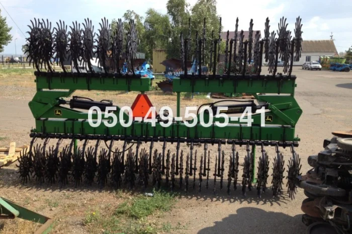 Американська ротаційна пружинна зубова борона Джон Дір John Deere 6 метрова- фото № 2