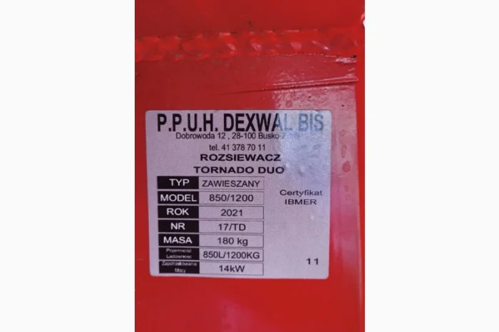 Навесной разбрасыватель удобрений / навісний розкидач добрив DEXWAL / TORNADO DUO 850/1200- фото № 9