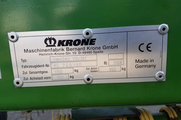 Граблі (валкоформувач) Krone Swadro 710/26 T- фото № 7