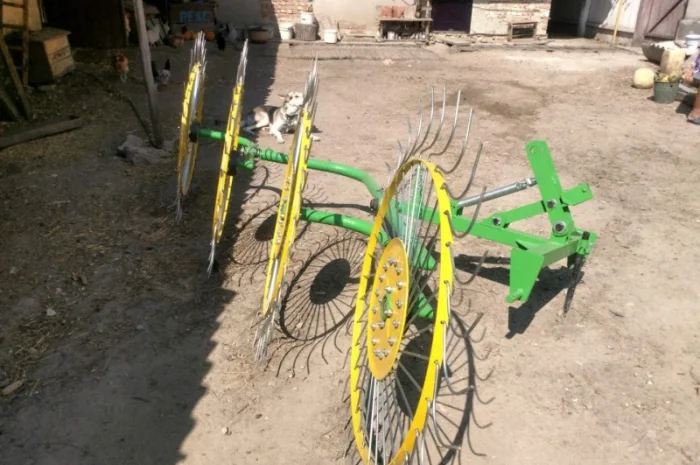 Граблі гребка грабарка грабалка ворошилка ворушилка сонечко 4 5 колес Польща- фото № 14