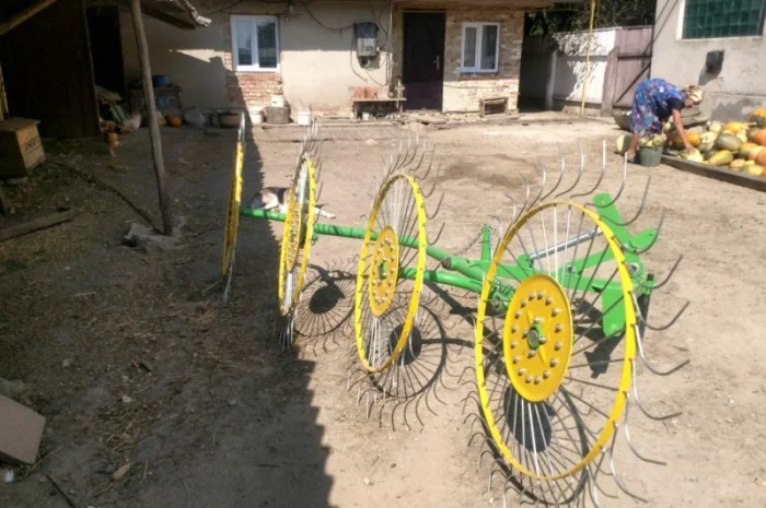 Грабарка грабалка гребка граблі ворошилки ворушилки сонечко 4 5 колес Польща- фото № 12