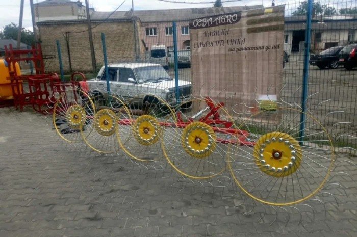 Грабарка грабалка гребка граблі ворошилки ворушилки сонечко 4 5 колес Польща- фото № 7