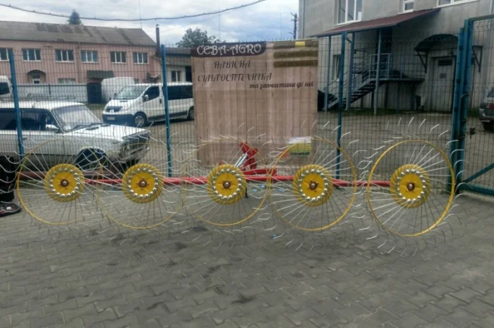 Грабарка грабалка гребка граблі ворошилки ворушилки сонечко 4 5 колес Польща- фото № 17