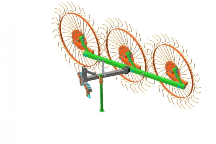 Грабли «Сонечко» на 3 колеса для мототракторів и мотоблоків- фото № 2