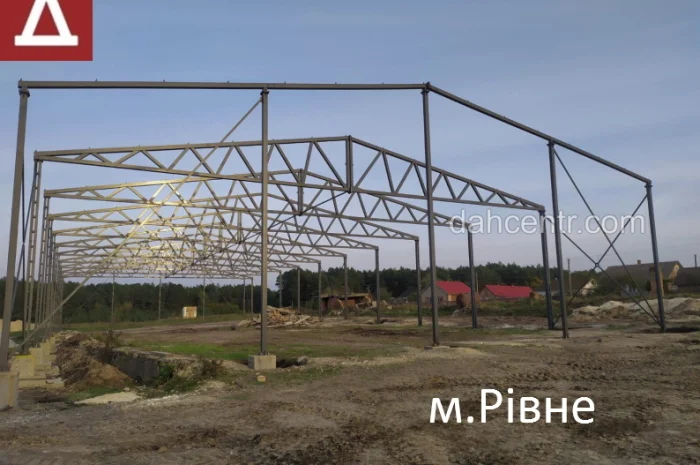 Двосхилий Ангар 15х42х4 (каркас, ферми) под склад, цех, виробництво, зерно- фото № 1