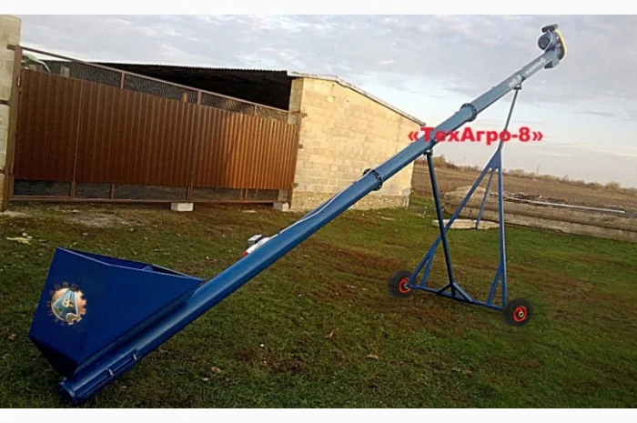 Шнековый погрузчик, транспортер, зернопогрузчик, погрузчик зерновой шнековый (с бункером)- фото № 1