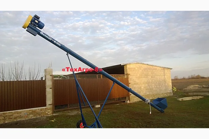 Шнековый погрузчик, транспортер, зернопогрузчик, погрузчик зерновой шнековый (с бункером)- фото № 3