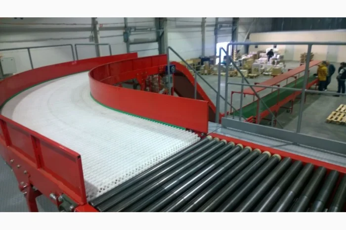 Конвейер с модульной лентой поворотный- фото № 5