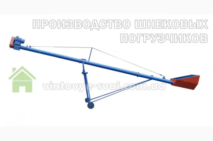 Погрузчик шнековый зерновой диаметр 130 мм. длиной 6 м. 2, 2 КВт, 380В- фото № 1