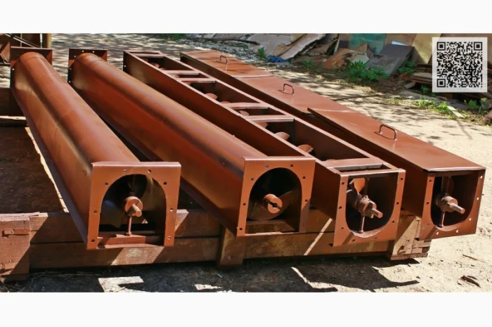 Шнековый (винтовой) погрузчик в лотке (желобе). Производство. Доставка- фото № 1