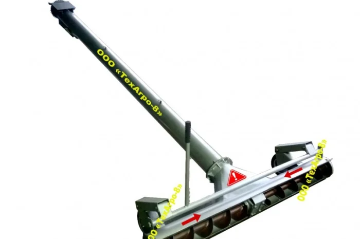 Шнековый транспортер зерна «GETMAN - 6.0m» с подборщиком до 25т/ч, d=159мм, 4кВт/380V- фото № 1