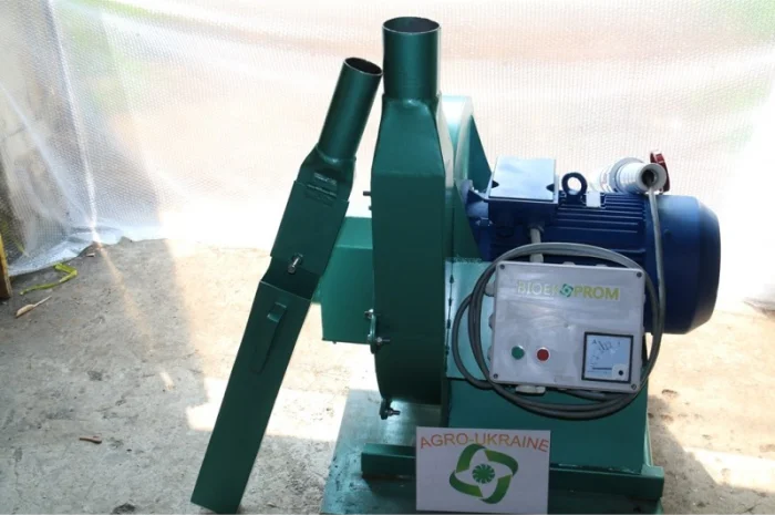 Молотковая дробилка зерна, опилок, нагнетательная 7, 5кВт(800кг/час)- фото № 3