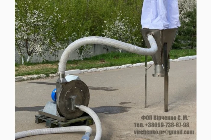 Дробилка пищевая мелкий помол 7, 5кВт, 600кг.час. с циклоном осадителем- фото № 3