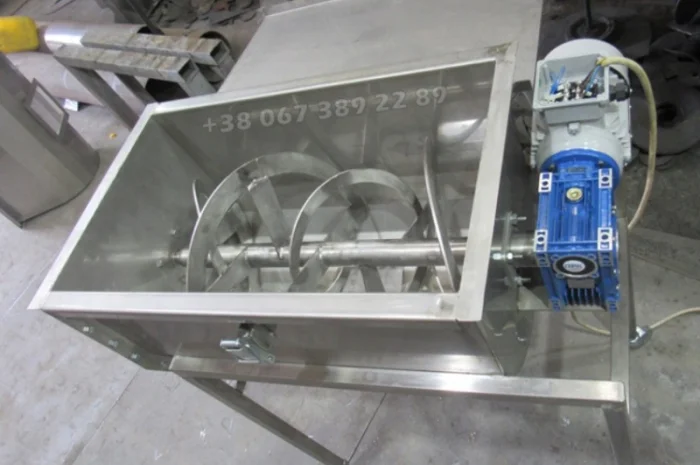 Смеситель ленточный горизонтальный из нержавеющей стали AISI-304, 250л, 2, 2кВт, 380В/220В- фото № 1