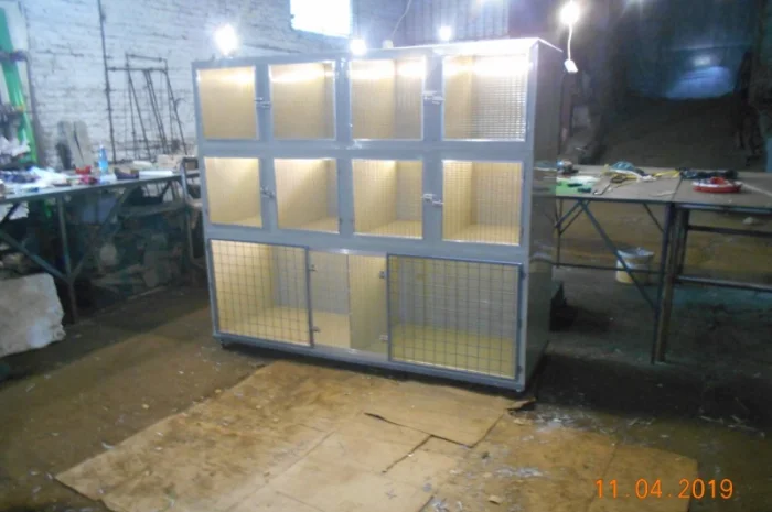 Ветеринарная клетка трёхъярусная с освещением и подогревом пола- фото № 6