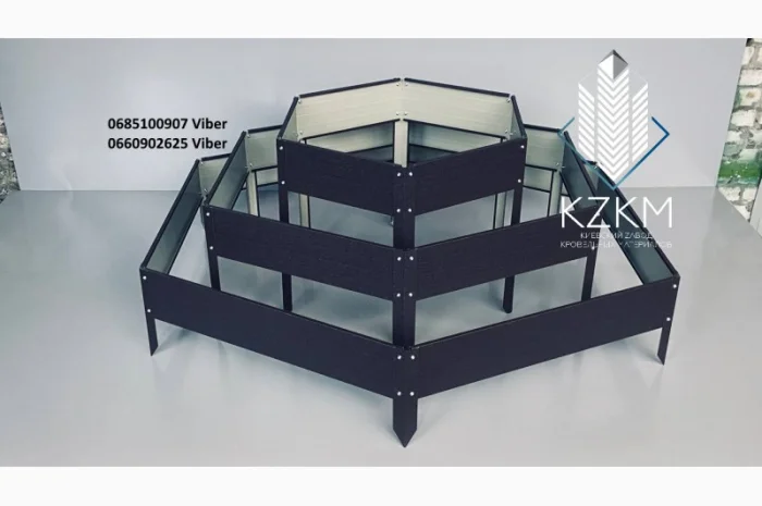 Збірна клумба матова, збірна "Люкс" висока, металева клумба- фото № 1