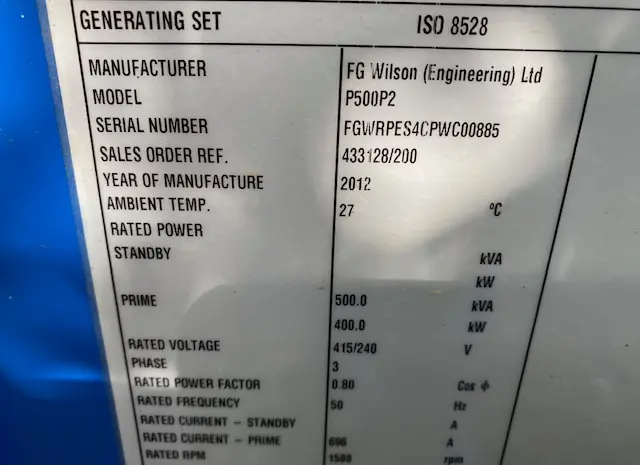 Дизельный генератор FG Wilson P500P2 - Perkins - 550 kVA 2012 г- фото № 13