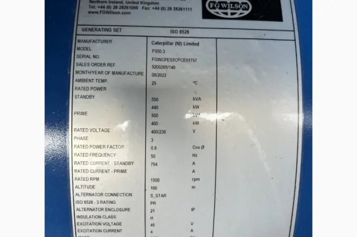 FG Wilson P550-3 - Perkins - 550 kVA 2022 г- фото № 8