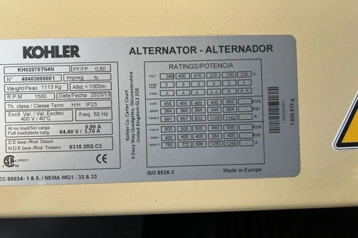 KOHLER V500C2 - 500 kVA 2023 р- фото № 4