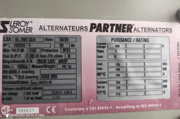 Дизельний генератор Leroy Somer (john deere) 120 квт Мотор кумінс- фото № 11